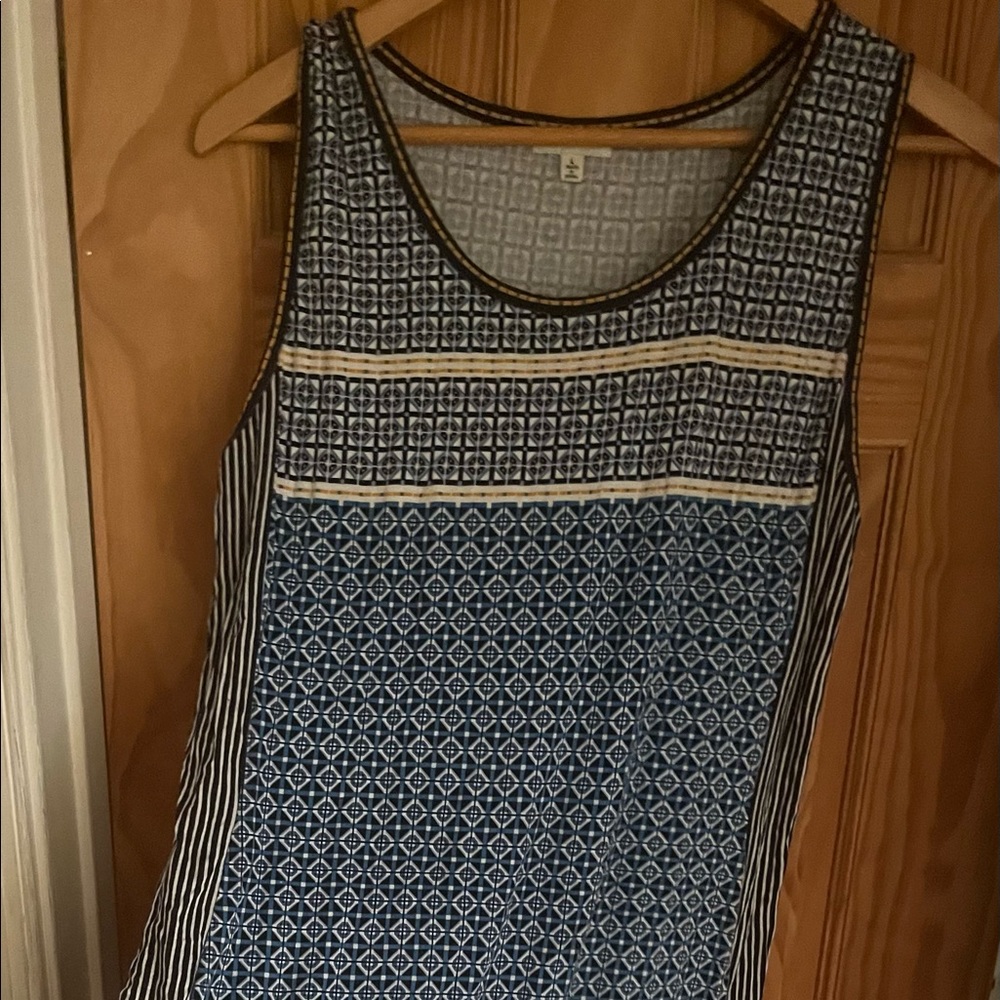 Max Studio Sleeveless Blue Geometric Patterned Dress size L